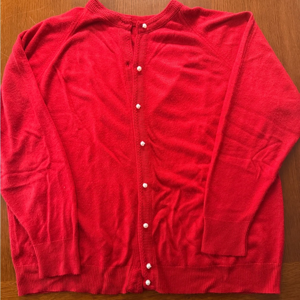 Elegant Red Women's Cardigan